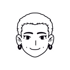 Vector Young Smiling Woman Avatar Cartoon Illustration Isolated