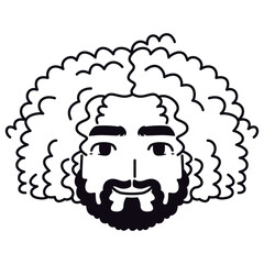 Vector Young Smiling Man Avatar Beard Cartoon Illustration Isolated