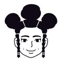 Vector Young Smiling Black Woman Avatar Cartoon Illustration Isolated