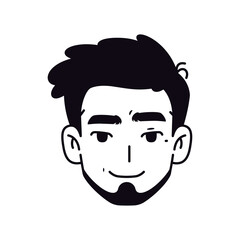 Vector Young Smiling Man Avatar Cartoon Illustration Isolated