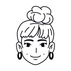 Obraz premium Vector Young Smiling Black Woman Avatar Cartoon Illustration Isolated