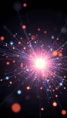 Cosmic Burst: A mesmerizing digital art piece captures the ethereal beauty of a cosmic explosion, radiating vibrant colors and swirling energy against a backdrop of deep, star-filled space.  