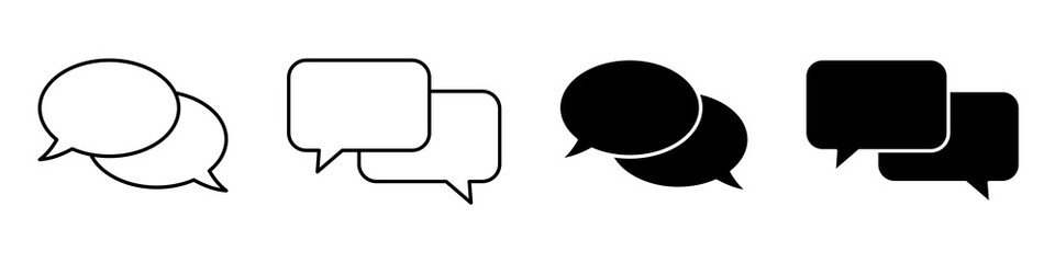 Chat icon. Blank speech bubble icon. Dialogue balloon icon. Comment sign.