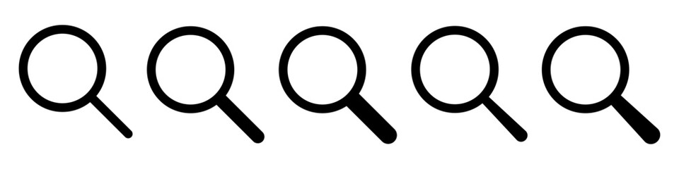 Search icon. Magnifying glass icon, magnifier or loupe icon.