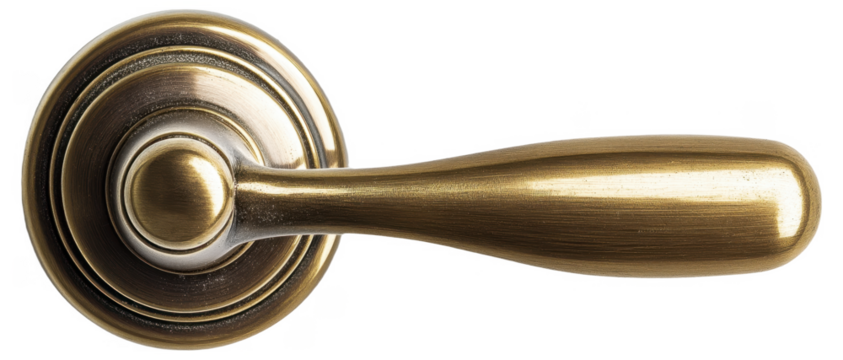 PNG Brass door handle on a white background