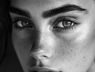 Naklejka premium Woman with freckles
