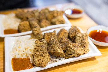 Taiwanese stinky tofu crispy fried dish