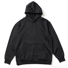  Blank black  hoodie for mock up template, front  view isolated 