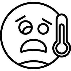 Face with Thermometer Icon