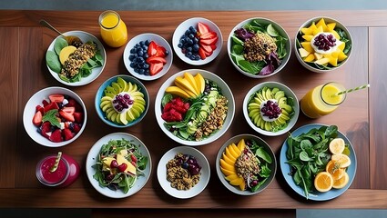 vegetables, juice and fruits on a table