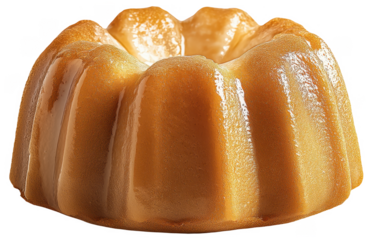 PNG Caramel flan dessert with shiny glaze