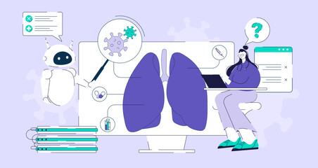 Doctor and AI team up for medical diagnostics.  Investigating stomach health