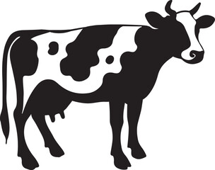 Cow animal silhouette logo, icon design vector illustration