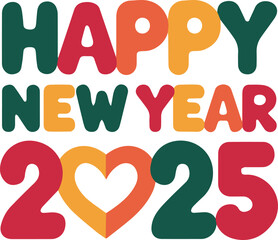 Happy New Year-2025 T-Shirt Design vector illustration art.