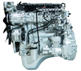 Modern diesel engine isolated on white background