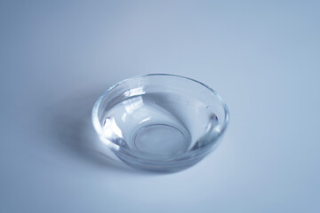 glass bowl on gray background