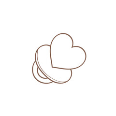 Whimsical Hand-Drawn heart-shaped candies