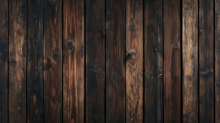 Naklejka premium Wooden floorboards with a rustic appearance, showcasing textures and variations in color from light to dark