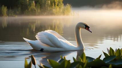 Fototapeta premium swans on the lake