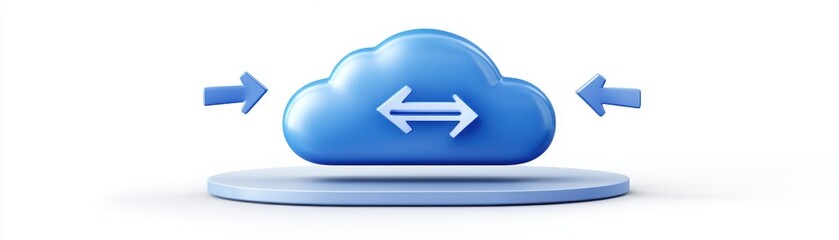 Obraz premium Stylized cloud symbol representing data transfer and digital connectivity.