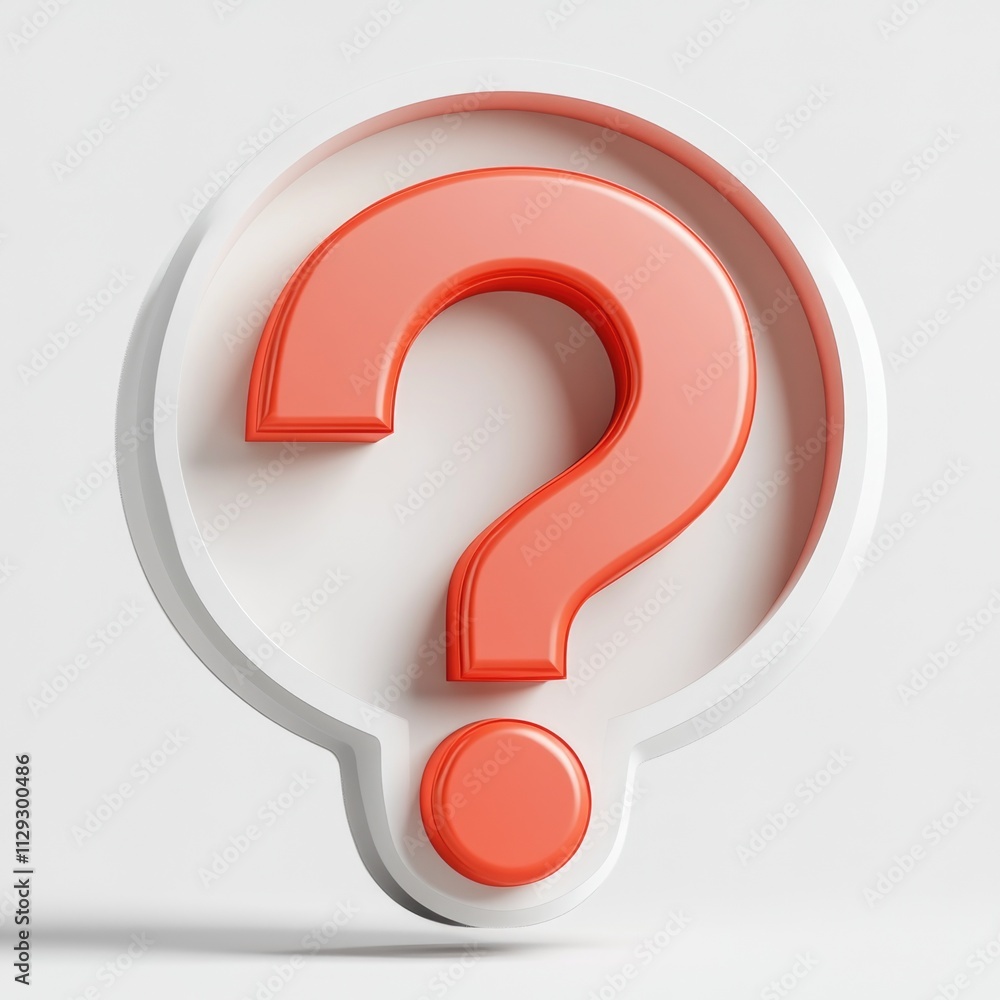 Aufkleber a simple red question mark icon on a white background