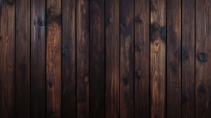 Naklejka premium Dark wooden wall texture with rich grain patterns and natural imperfections for design and decoration