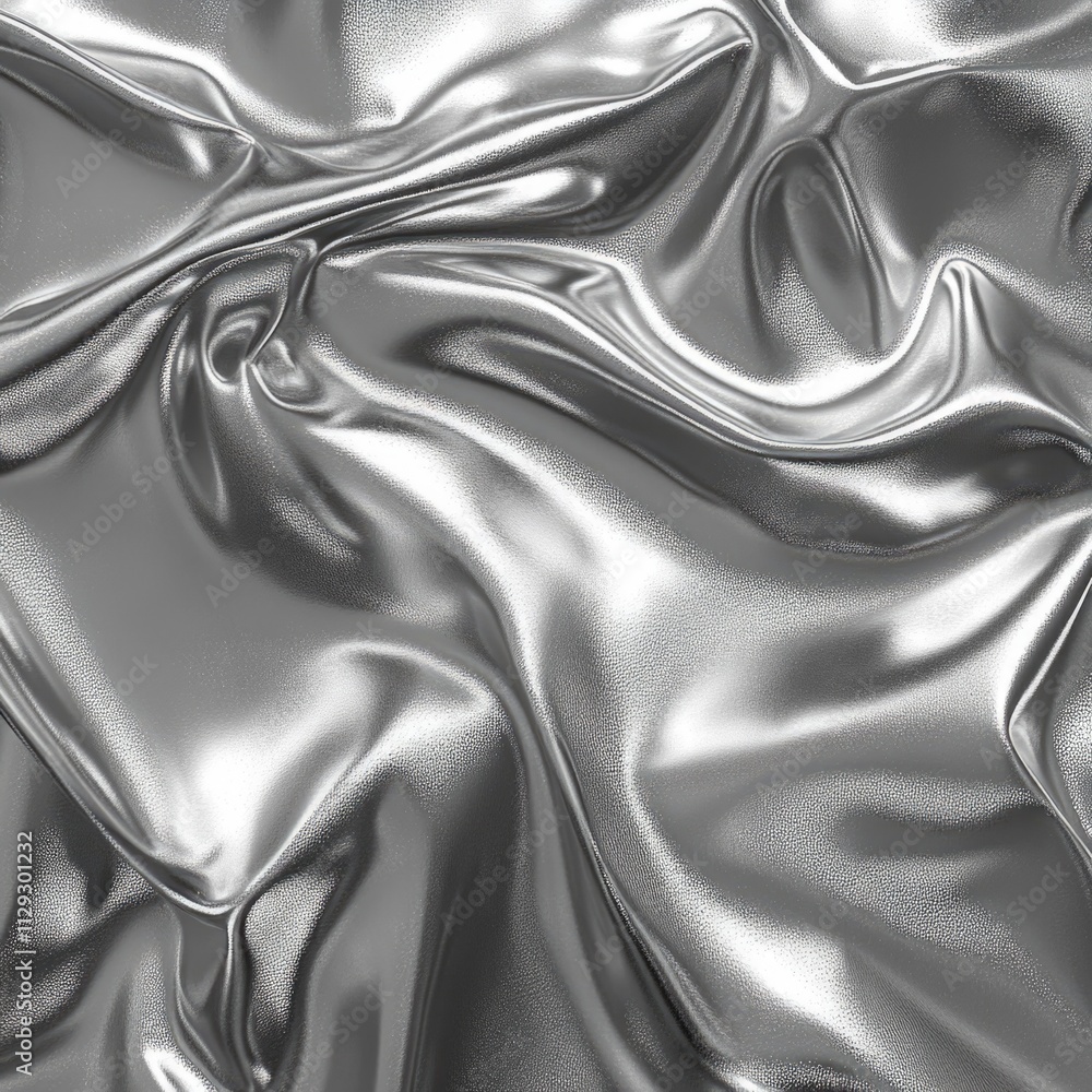 Poster a detailed image of a shiny silver fabric, ideal for use in textile or material designs
