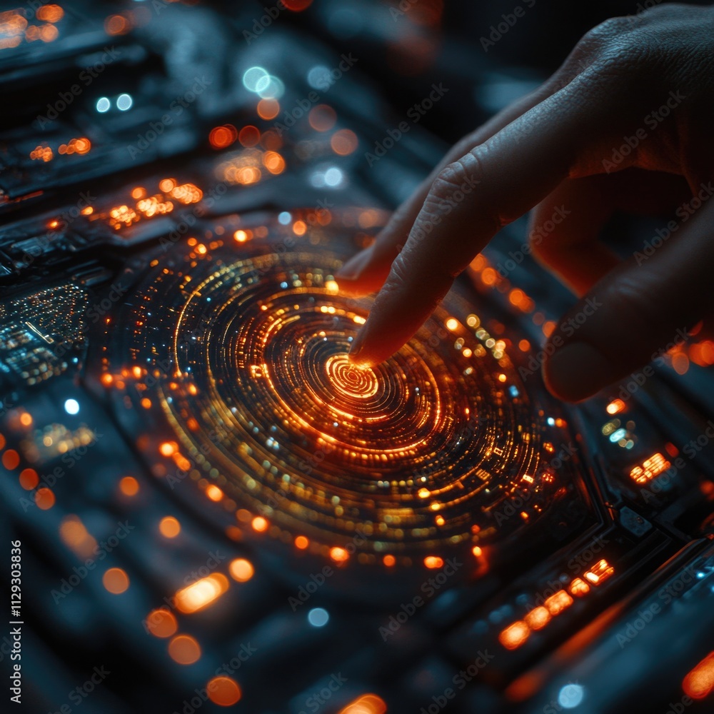 Poster close-up of hands interacting with computer keyboard