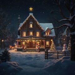 Fototapeta premium Christmas night in the city