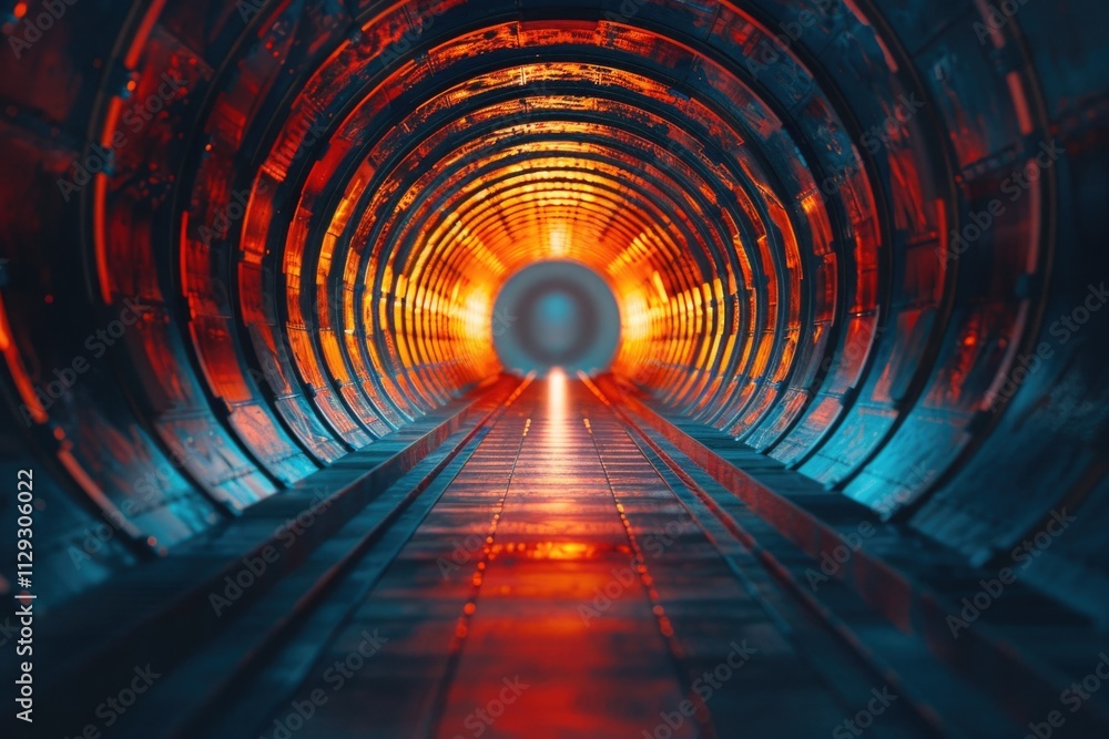 Poster a tunnel with a glowing light at the end