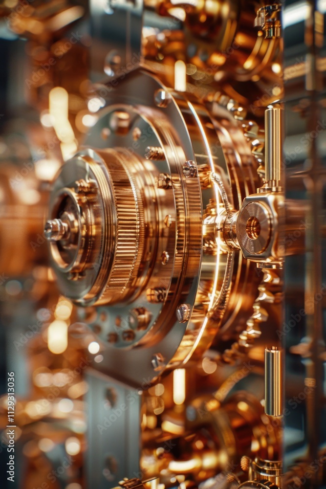 Poster a detailed view of a machinery's inner workings, ideal for explaining technical processes or illustr