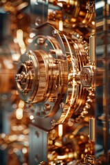 A detailed view of a machinery's inner workings, ideal for explaining technical processes or illustrating mechanical concepts