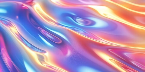 Obraz premium Holographic Lines Background, Generative AI