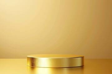 Blank Gold Podium Platform or Pedestal with Gold Background for Product Display