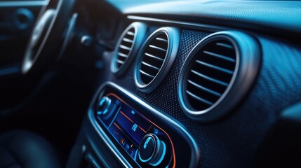 Fototapeta premium Expert Car Air Conditioner Service: Liquid Cooling Check, Refrigerant Fill & Leak Detection by Skilled Technicians