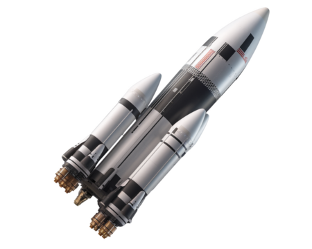 Rocket model isolated on white background