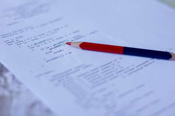 printout of the application code test in the C programming language with errors. Correcting errors...