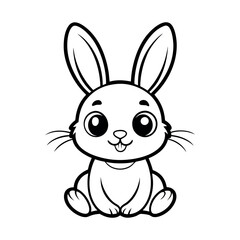 bunny colouring page vector design on a white background