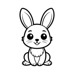 bunny colouring page vector design on a white background