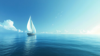 Blue ocean background blending into horizon depth of field. Horizon. Illustration