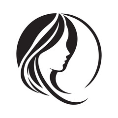 Elegant Women Hair Silhouette Vector Icon - Creative Logo Design for Fashion, Beauty, and Lifestyle Branding