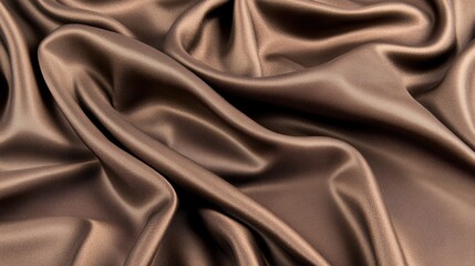 Obraz premium Luxurious Brown Satin Fabric Texture Close-Up