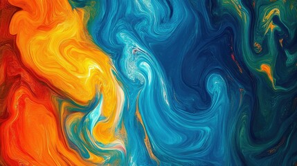 Vibrant swirls of color in abstract art