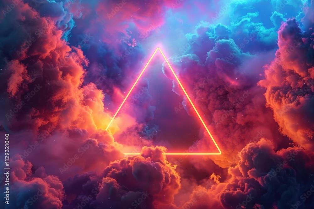 Aufkleber A triangle shape in a cloudy sky, perfect for weather or design concepts