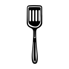 Spatula or slotted turner png - kitchen utensil on isolated transparent background