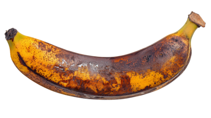 Overripe Banana Brown Spots Spoiled Fruit Decaying Ripe Yellow Peel Food Waste Tropical Fruit