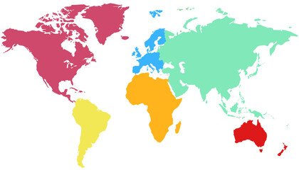 World map. Color modern vector map. Silhouette map