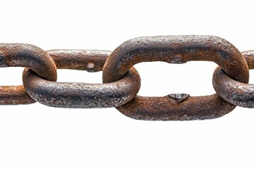 Fototapeta premium Rusty metal chain links close-up.