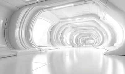 Obraz premium white futuristic background, Generative AI