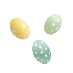 Pastel Polka Dot Easter Eggs  in Space. Colorful Decorative Eggs with White Dots